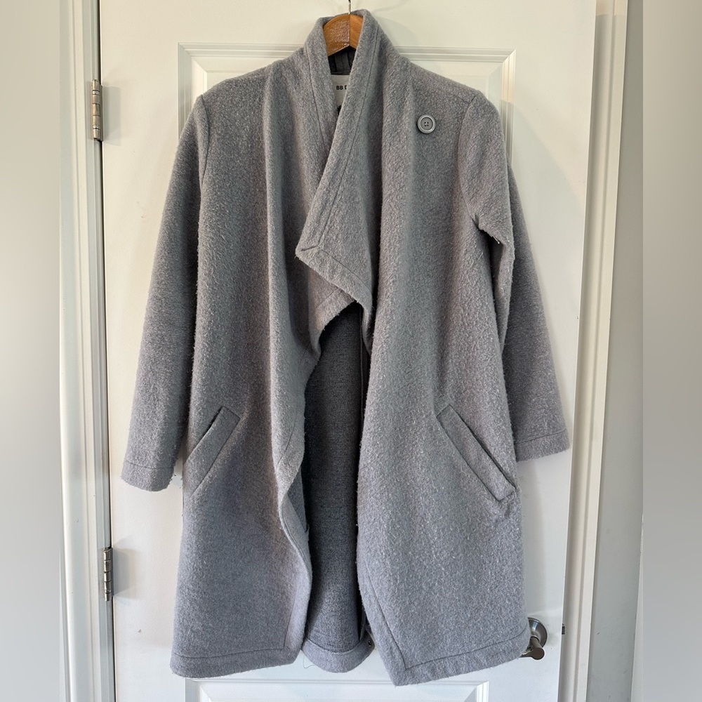 BB Dakota Wool Gray Open Front Coat